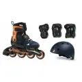 Роликовые коньки Rollerblade MICROBLADE CUBE Midnight Blue/ Warm Orange р. 28-32