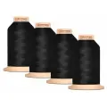 Комплект нитей для оверлока Gutermann Tera №180, 4 бобины по 2000 м, чёрный 000