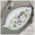 Блюдо фарфоровое фигурное Доляна Зелёный сад, 28x14,5x2 см, цвет белый