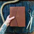 Кожаный блокнот на кольцах А5 с кармашками. С бумажным блоком. Винтажный стиль