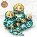 Матрешка деревянная детская развивающая игрушка 10 мест 11 см Орнамент