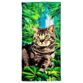 Полотенце пляжное махрово-велюровое Котик 70х140 см