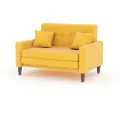 Диван Этро Люкс желтый велюр с механизмом аккордеон, спальное место 100*205