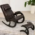 Кресло-качалка AVK Блюз, экокожа, с банкеткой, с мягкими подлокотниками