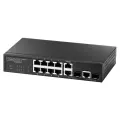 Коммутатор 8-Port 10/100BASE-TX + 2 Combo G (RJ-45/SFP), SFP dual speed 100BASE-X/1000BASE-X, Fanless Design, AC Edge-corE L2 Fast Ethernet Switch 4