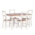Стол и стулья для кухни комплект TetChair, массив сосны, античный белый
