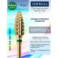 Фреза для маникюра и педикюра HDFREZA твердосплавная титановая 523 275 220 060 C Грубая зеленая кукуруза d-6.0