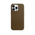 Кожаный чехол Магсейф для iPhone 15 Pro Taupe / Leather Case Магсейф для Айфон 15 Про / Песочный