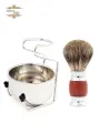 Помазок Silver Slide, барсучий ворс, с подставкой, чаша в комплекте