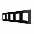Рамка для розетки 5 постов, цвет черный, стекло LIVOLO ORIGINAL