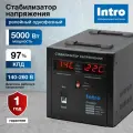 Стабилизатор напряжения 220в Intro П-5000 однофазный релейный переносной напольный для газового котла 5000ВА, 140-260В