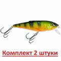 Воблер AQUA BUBA 95mm, цвет 048 (окунь), 2 штуки