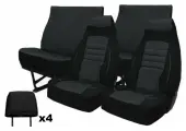 Чехлы сидений для а/м Газель Фермер 6-ти мест. (черный) жаккард, анатомические
