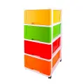 Комод пластиковый 4 секции Радуга, цвета в ассортименте, 40х50х98.5см
