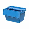 Ящик вкладываемый для хранения сплошной с распашной крышкой, голубой, 600х400х370, KV 6437 LF 64