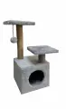 Когтеточка-Домик Стандарт Актив, для кошек, серая, с игрушкой