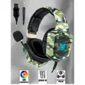 Профессиональные игровые наушники с подсветкой ONICUMA K8 с гарнитурой, проводные, Камуфляж