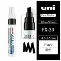 6 штук - Промышленный масляный маркер-краска Uni PAINT PX-30 по всем поверхностям, 4,0-8,5 мм (Чёрный)