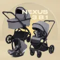Коляска для новорожденных 3 в 1 Rant basic Nexus RA107 всесезонная, Grey