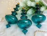 Набор ёлочных украшений глэдис, стекло, бирюзовый, 23 см, 6 шт, EDG 687131-94-набор
