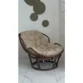 Кресло Папасан Челси из натурального ротанга 23/03 с подушкой, цвет орех матовый