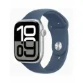 Умные часы Apple Watch Series 10 42 мм GPS, M-L Silver Aluminum Case, Denim Sport Band