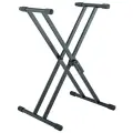 K&M 18990-015-55 Rick стойка для клавишных инструментов, двойная рама, сталь, в 594-946 мм (ступенчатая регулировка высоты), ш 327-789мм, гл 350 мм, н