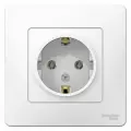 Systeme Electric Blanca внутр Белая Розетка с заземлением без шторок, 16А, 250В BLNRS001011