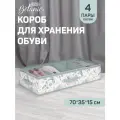 Кофр для хранения обуви со съемными перегородками, 4 секции, 70*35*15 см, BOTANIC