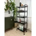 Этажерка 5-секционная «Ладья 25КС», черный цвет, 44х25х119см, мобильная