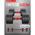 Гантели разборные Блин да Гриф 12,5 кг 2 шт, общий вес 25 кг