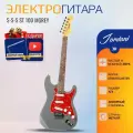 Электрогитара Stratocaster Серая Fabio ST100, MGREY S-S-S, 1V+2T (Электрогитара для начинающих)