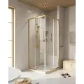 Душевой уголок CEZARES RELAX 304 RELAX-304-A-2-90-C-BORO Брашированное золото матовое без поддона стекло прозрачное, профиль золото, универсальная