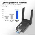 Адаптер USB 3.0 Wi-Fi 5, беспроводной, с двумя диапазонами, антенны 2dbi