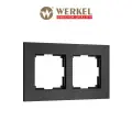 Рамка из металла на 2 поста Werkel AluMax W0023508 черный алюминий