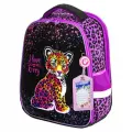 Ранец школьный (рюкзак) Brauberg FIT Leopard, 2 отделения, велюровое покрытие, 38х27х14 см (272025)