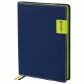 Ежедневник недатированный А5 (138х213 мм), BRAUBERG AIM, под кожу, 136 л, темно-синий, 113423 (цена за 1 ед. товара)