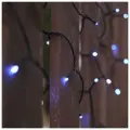 Гирлянда Нить 10 м , IP44, УМС, тёмная нить, 100 LED, свечение синее, 220 В