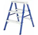 Стремянка LWI, двусторонняя, стальная, 2 ступени, складная, максимальная нагрузка