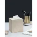 Салфетница квадратная на стол Бокс Диспенсер для салфеток бежевый из экокожи