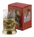 Подстаканник Медики - картон. коробка, хруст. стакан, латунь, гравировка ПД-506К-л
