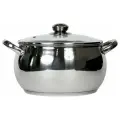 Кастрюля с крышкой из нержавеющей стали для всех типов плит, объем 7 литров