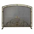 Экран для камина кованый, цвет черный с бронзой патиной, защитный, каминный