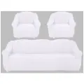 Набор чехлов на диван и кресла без оборки универсальные, цвет Белый