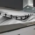 Кухонный фартук черные шары 3000х600х1.5 мм АВС-пластик с УФ-печатью