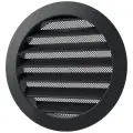 Решетка вентиляционная круглая D160 мм RAL7021 черно-серый глянцевый