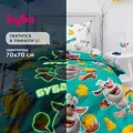 Непоседа, Комплект детского постельного белья 1 5 спальный, Поплин, неон/NEON, 1 нав. 70х70, Буба