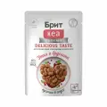 Брит Кеа Delicious Taste влажный корм для взрослых привередливых кошек с уткой и брусникой, кусочки в соусе, в паучах - 85 г х 12 шт