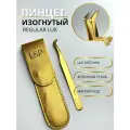 Пинцет LSP для наращивания ресниц топорик REGULAR золотой люкс