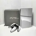 Сумка Кейс Переноска для игровой консоли PlayStation PS5 (Slim) Серая и двух геймпадов Dualsense